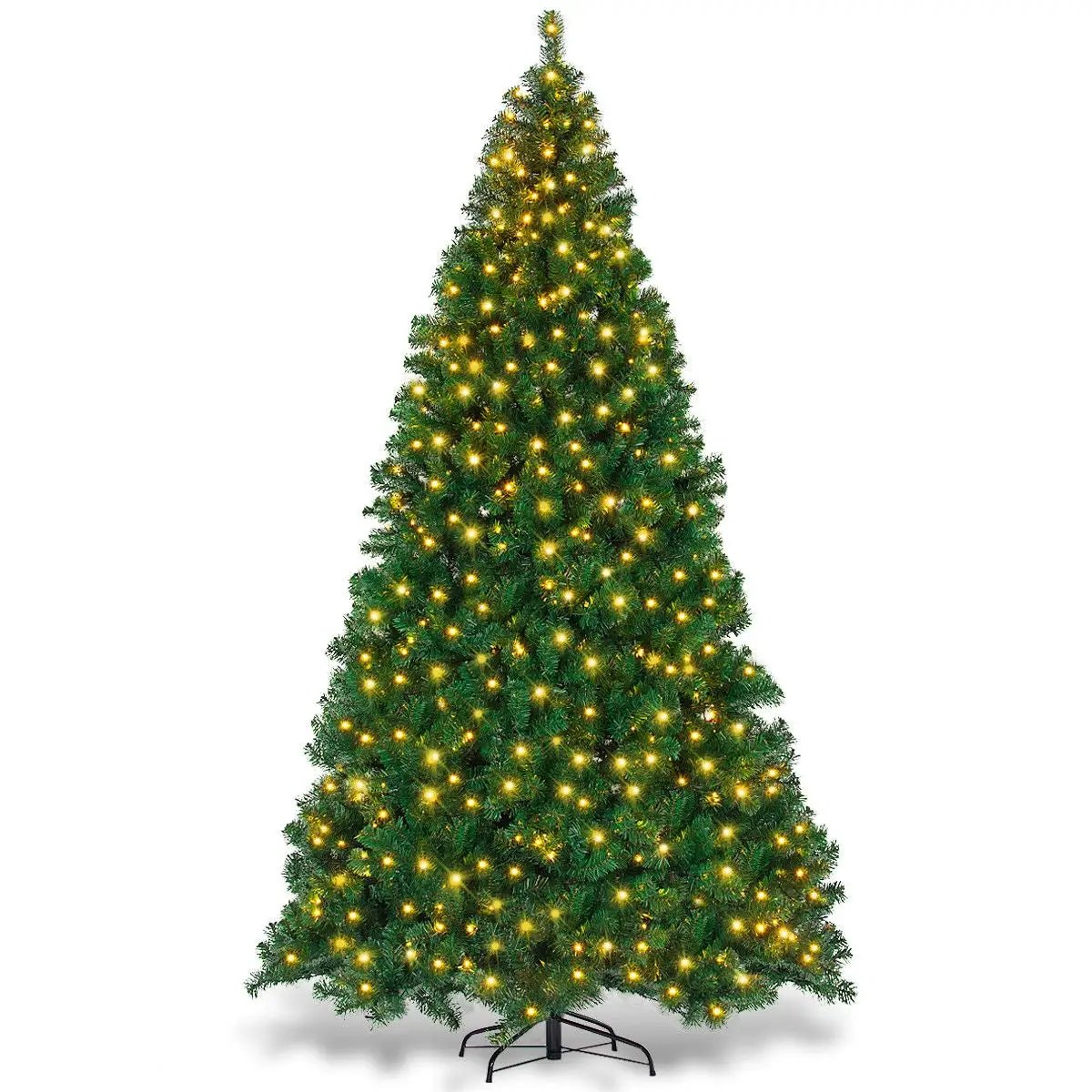 9 ft Pre-Lit PVC artificial Christmas tree with 700 LED lights, green, DirectDeals on Tampa Home & Garden Store