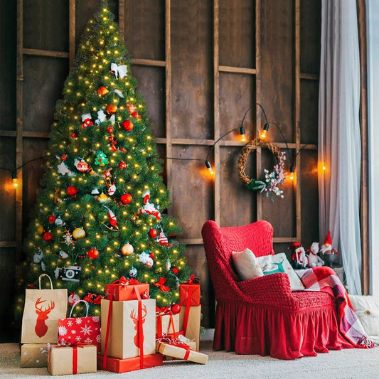 9 ft PVC pre-lit artificial Christmas tree with 700 LED lights DirectDeals; green tree on Tampa Home & Garden Store