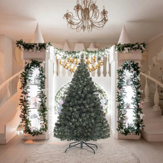 4.5 Feet PVC Pre-lit Artificial Hinged Christmas Tree DirectDeals with warm white lights on Tampa Home & Garden Store