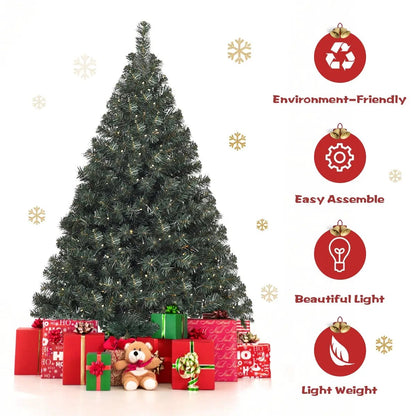 4.5 ft PVC pre-lit Christmas tree DirectDeals, green tree with warm white lights on Tampa Home & Garden Store