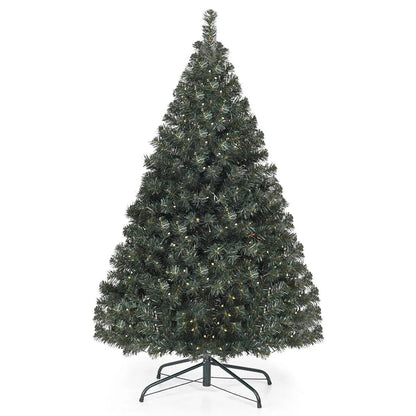DirectDeals 4.5 ft PVC pre-lit artificial hinged Christmas tree with warm lights on metal stand on Tampa Home & Garden Store