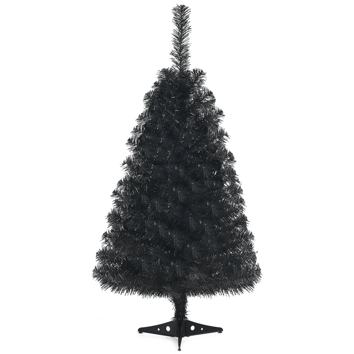 Árbol de Navidad/Halloween artificial sin luces de 3 pies con soporte de plástico - Negro