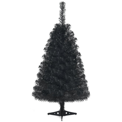 Árbol de Navidad/Halloween artificial sin luces de 3 pies con soporte de plástico - Negro