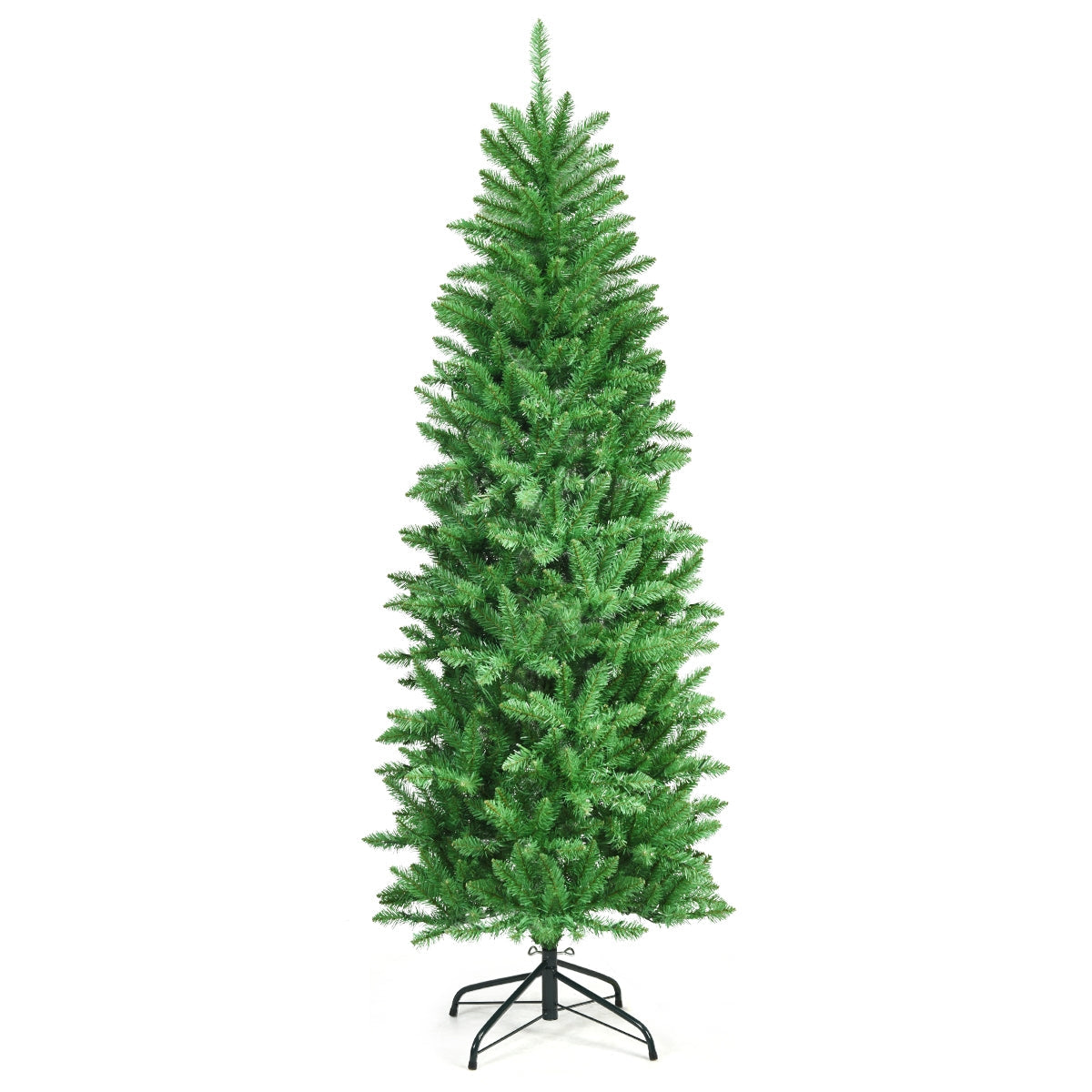 6 ft PVC hinged pre-lit artificial fir pencil Christmas tree with 150 lights DirectDeals on Tampa Home & Garden Store