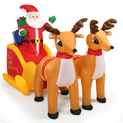 Outdoor inflatable Santa with double reindeer and sled, 7.5ft, DirectDeals on Tampa Home & Garden Store