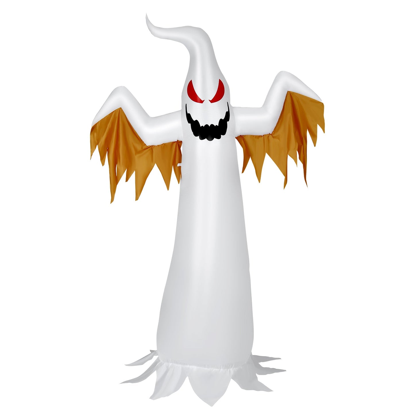 8 ft DirectDeals Halloween Inflatable Ghost with orange tattered wings and rotatable flame LEDs on Tampa Home & Garden Store