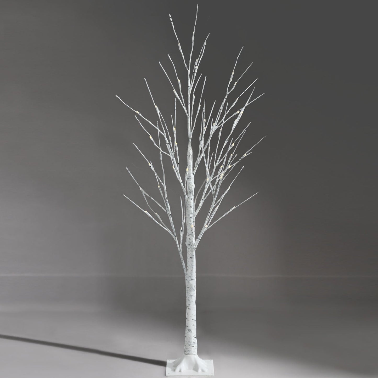 DirectDeals pre-lit white twig birch artificial tree with LED lights on a square base on Tampa Home & Garden Store