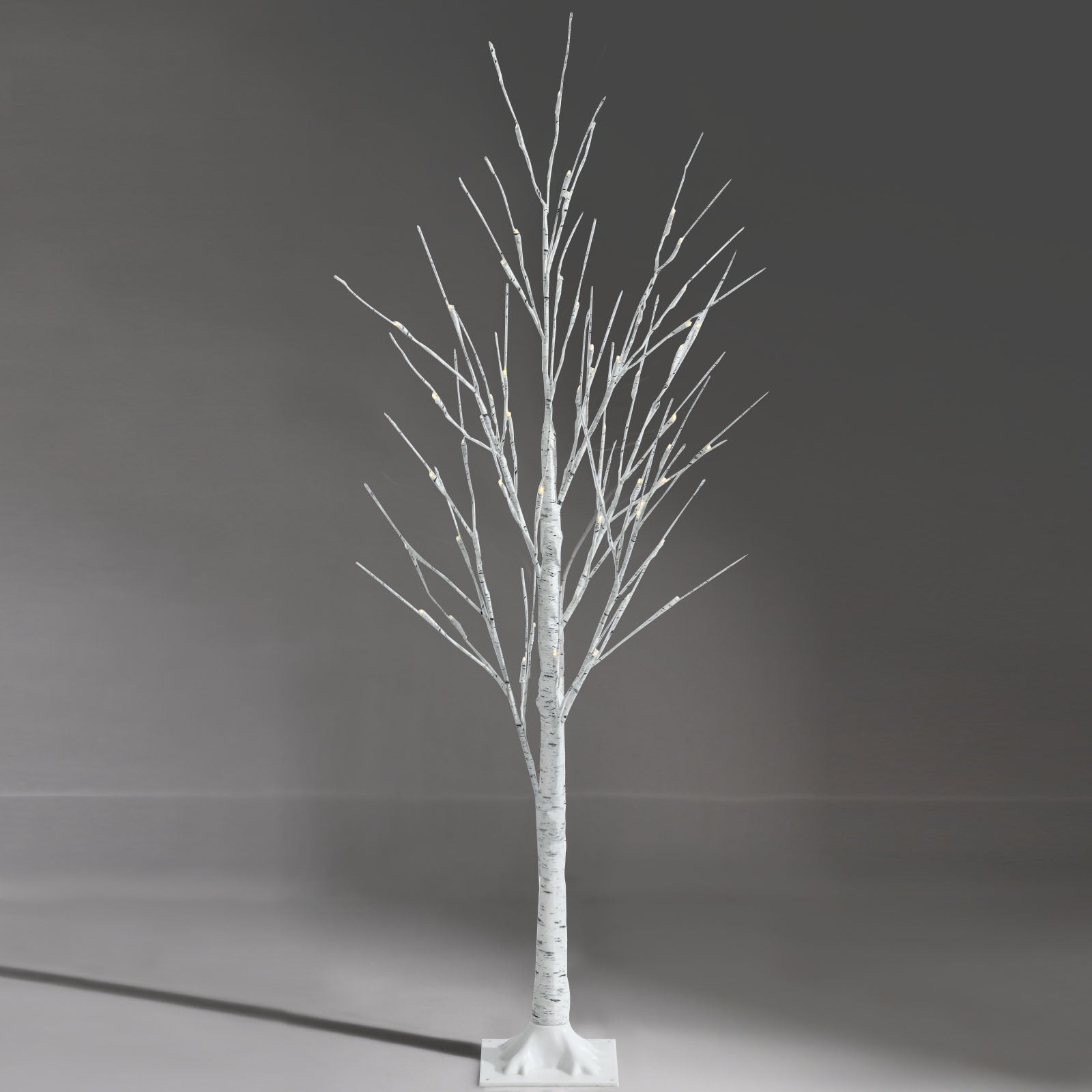 DirectDeals pre-lit white twig birch artificial tree with LED lights on a square base on Tampa Home & Garden Store