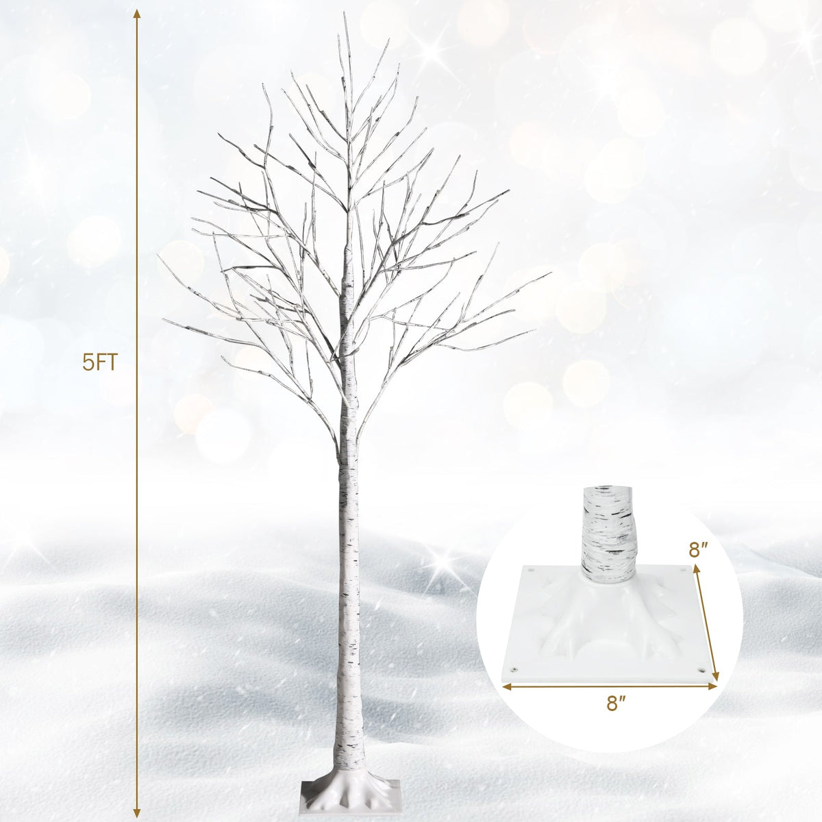 5 ft artificial white twig birch Christmas tree with 72 LED lights DirectDeals on Tampa Home & Garden Store