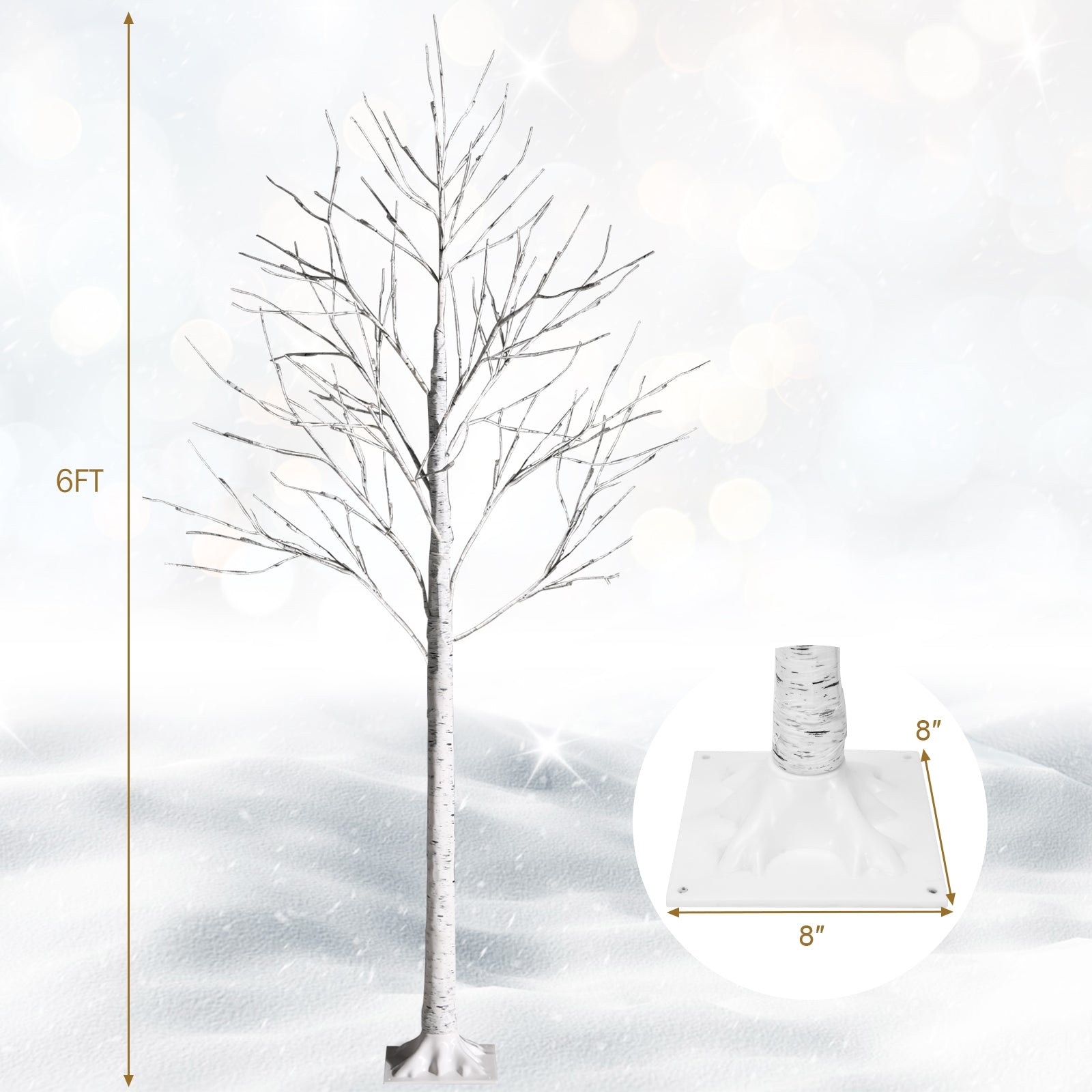 Pre-lit white twig birch tree 6ft tall with LED lights DirectDeals artificial tree on Tampa Home & Garden Store