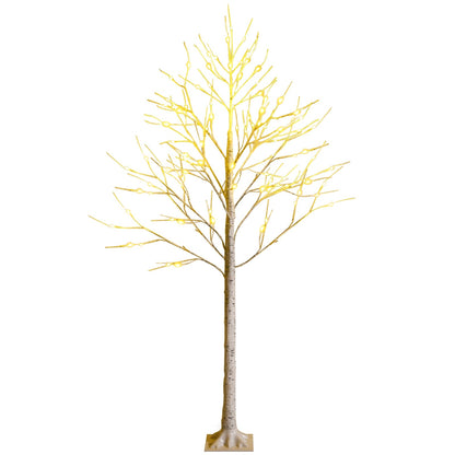Pre-lit white twig birch tree with warm LEDs, DirectDeals artificial Christmas tree, square base on Tampa Home & Garden Store