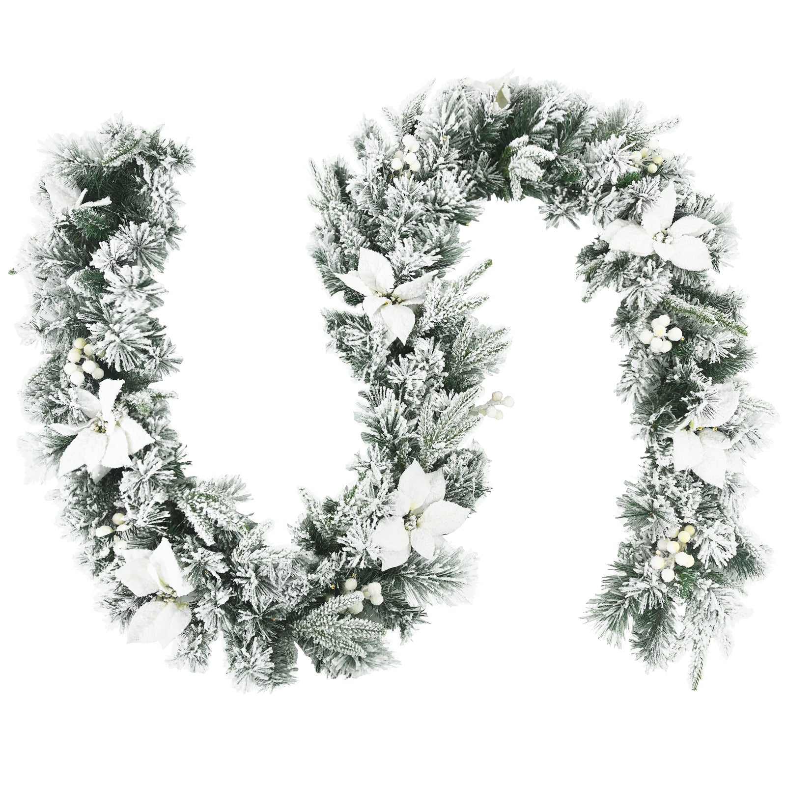 9 ft Pre-Lit Artificial Christmas Garland with 50 LED Lights snowy green pine DirectDeals on Tampa Home & Garden Store