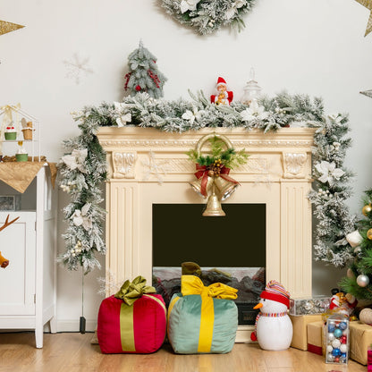 9 Feet Pre-Lit Christmas Garland with 50 LED Lights frosted pine white berries DirectDeals on Tampa Home & Garden Store