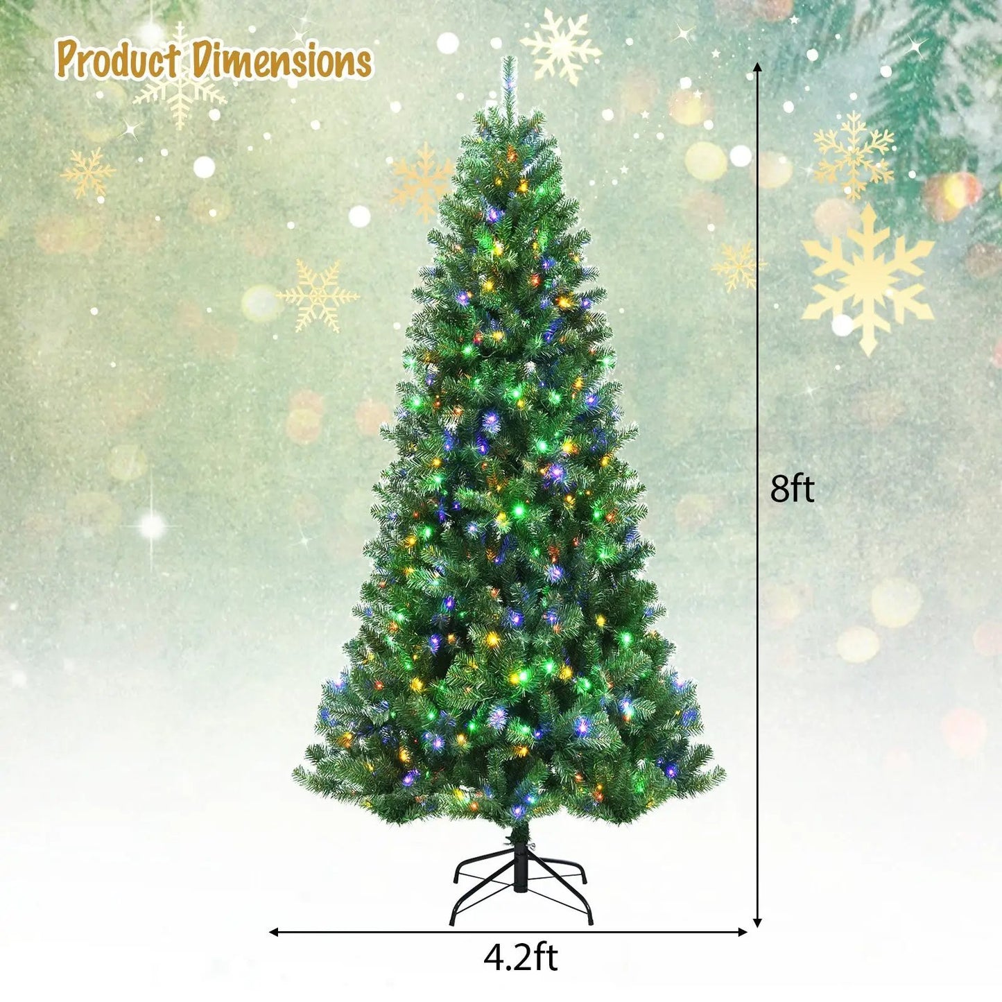 Artificial Hinged Christmas Tree with remote color-changing LED lights, DirectDeals, 8ft on Tampa Home & Garden Store