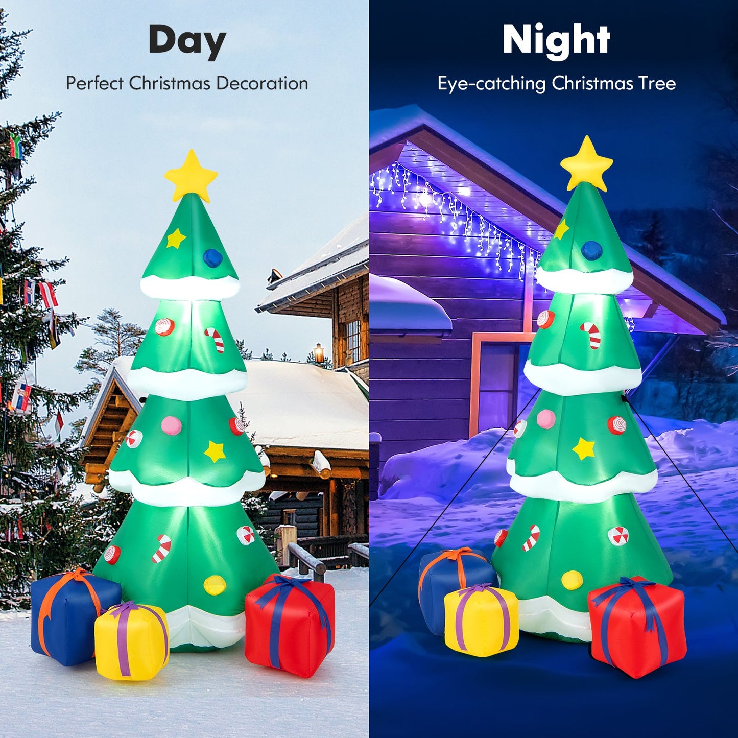 6 ft inflatable Christmas tree with star topper and 3 gift boxes DirectDeals inflatable decor on Tampa Home & Garden Store