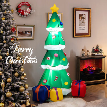 6 ft inflatable Christmas tree, green with white trim and star top DirectDeals on Tampa Home & Garden Store