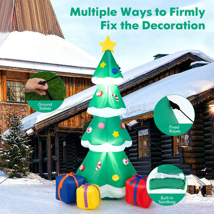 DirectDeals 6 ft inflatable Christmas tree with 3 gift boxes, star topper, green with ornaments on Tampa Home & Garden Store