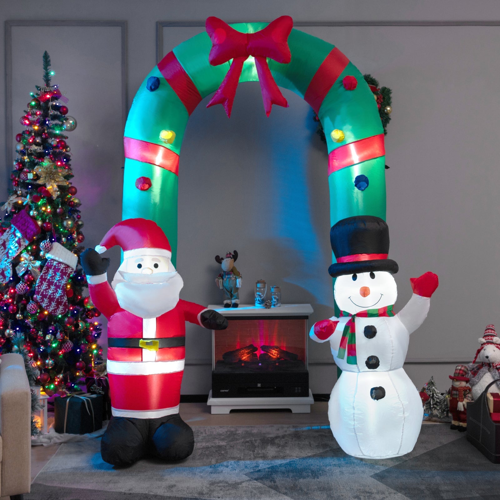 8 ft Christmas Inflatable Archway with Santa & Snowman, DirectDeals inflatable party decoration on Tampa Home & Garden Store