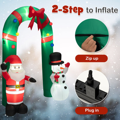8 ft inflatable Archway Santa Snowman, green/red arch DirectDeals Christmas decor on Tampa Home & Garden Store