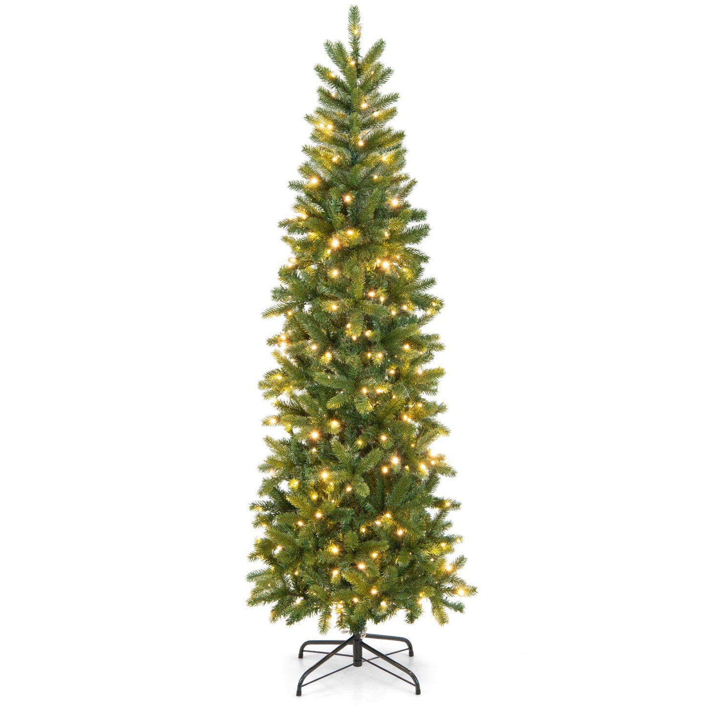 6 ft DirectDeals pre-lit pencil Christmas tree with 648 PVC/PE tips on metal stand on Tampa Home & Garden Store