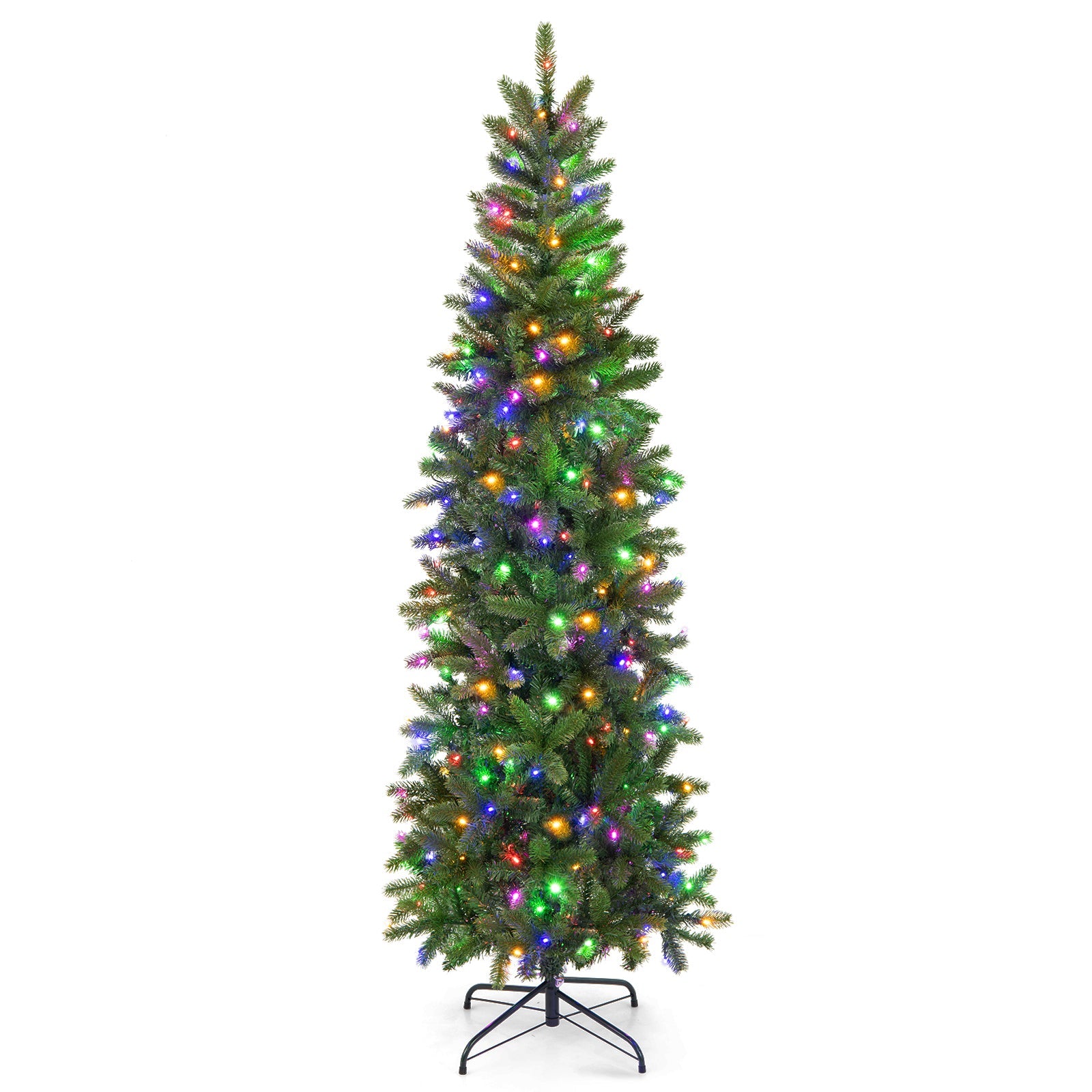 6 ft DirectDeals pre-lit artificial pencil tree with 648 PVC PE tips multicolor lights on Tampa Home & Garden Store