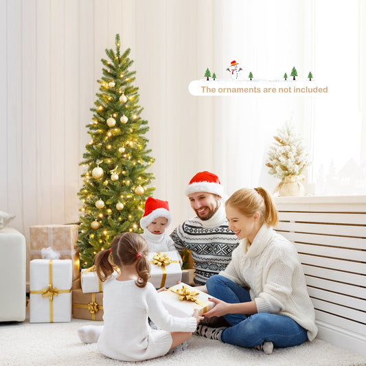 6 ft DirectDeals pre-lit pencil Christmas tree with 648 PVC/PE tips, needles and lights on Tampa Home & Garden Store