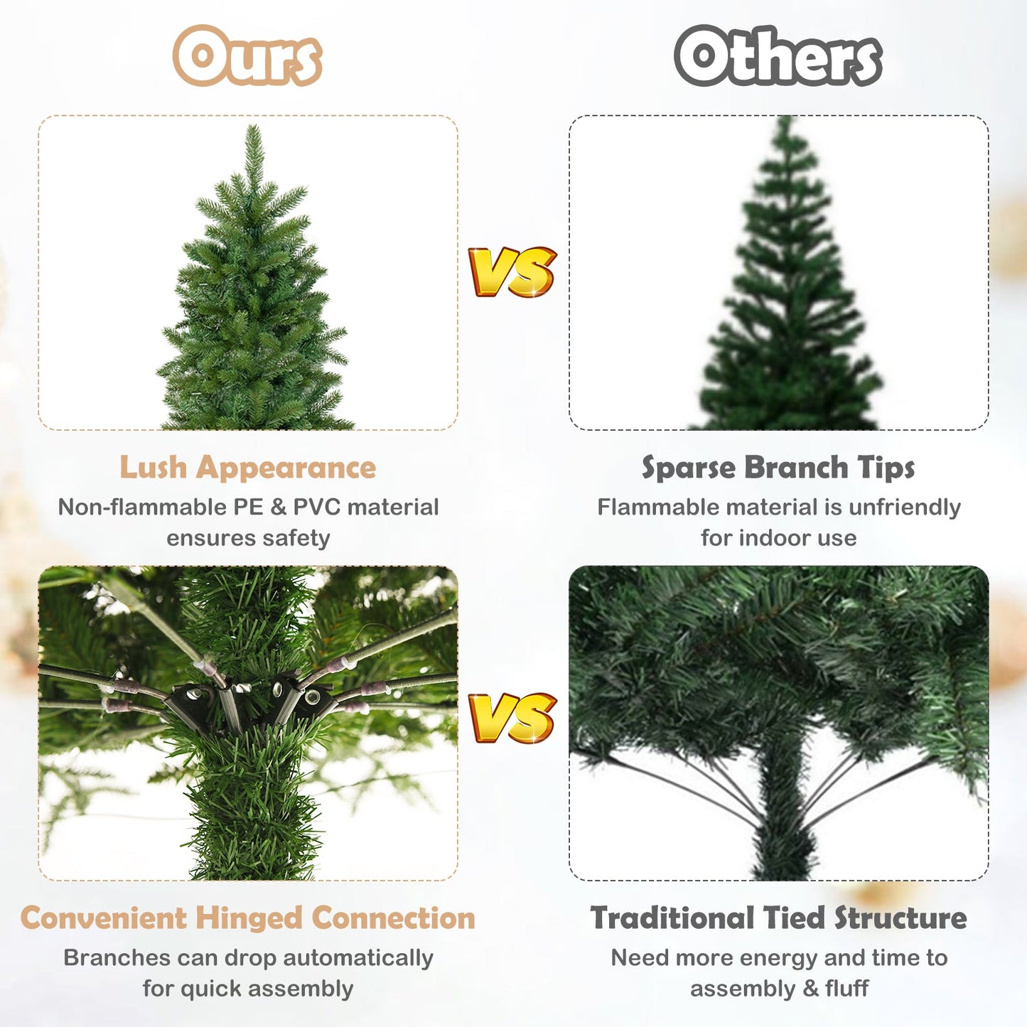 6 Feet Pre-Lit Artificial Christmas Pencil Tree with 648 PVC/PE branch tips DirectDeals on Tampa Home & Garden Store