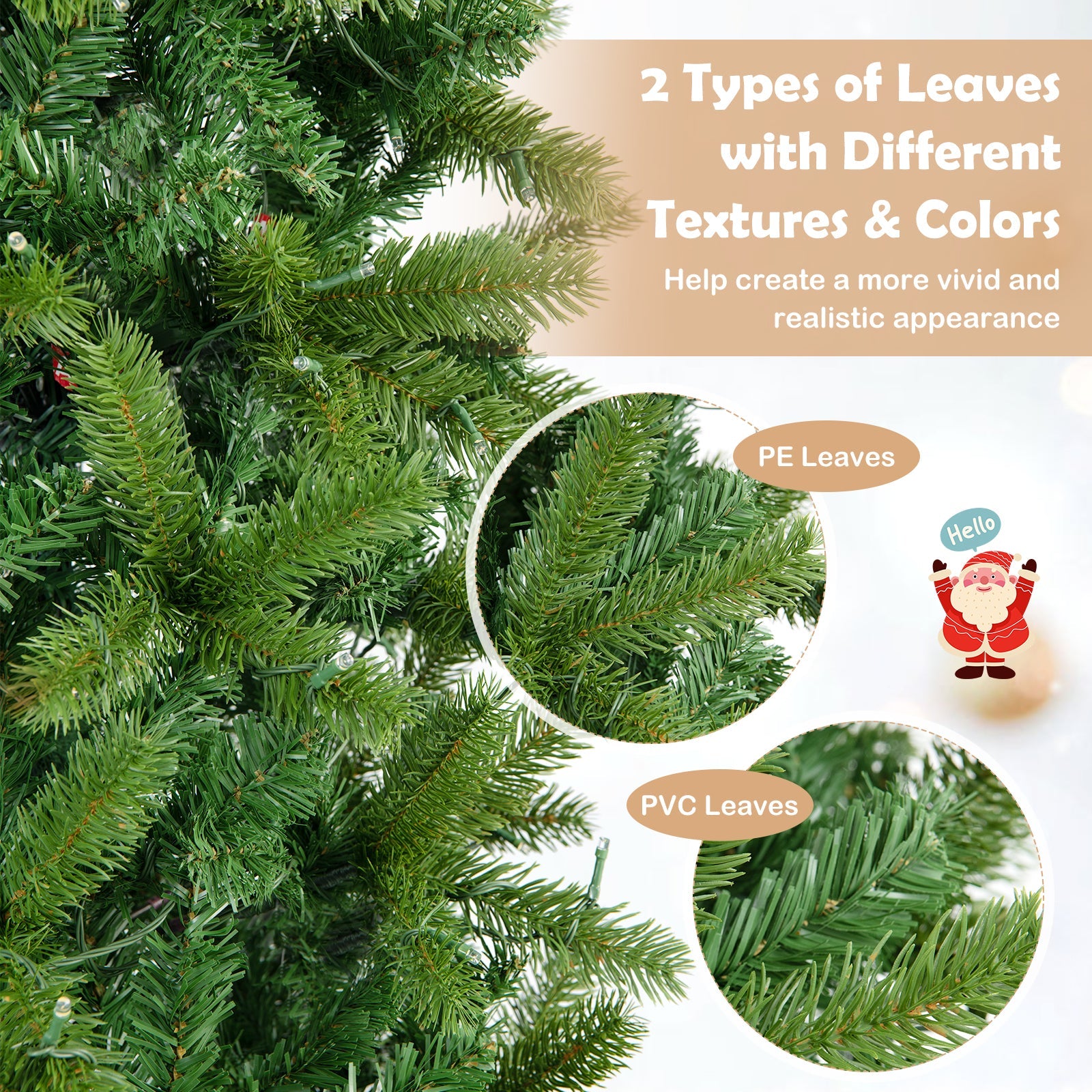 7.5 ft pre-lit Christmas tree with warm white and multicolor LEDs DirectDeals PE & PVC leaves on Tampa Home & Garden Store