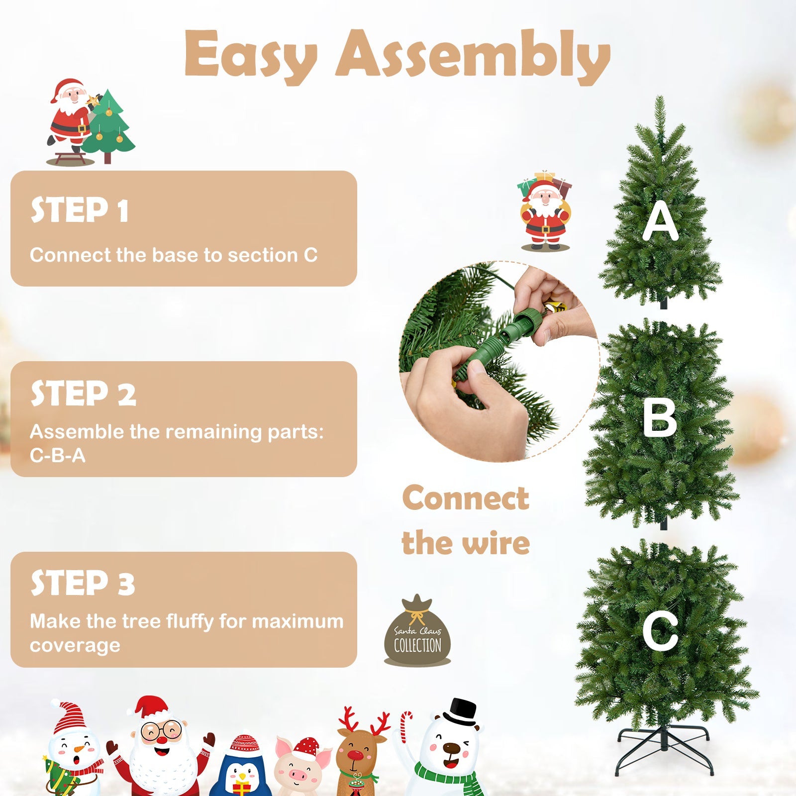 DirectDeals 7.5 ft pre-lit Christmas tree with warm white and multicolor LEDs, full branches on Tampa Home & Garden Store