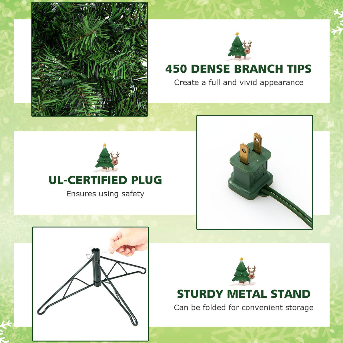 7 ft prelit half-shape Christmas tree with 150 lights, green branches DirectDeals on Tampa Home & Garden Store
