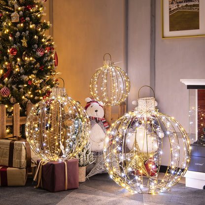 3-pack golden LED light balls with 6 stakes, wireframe spheres decor DirectDeals on Tampa Home & Garden Store