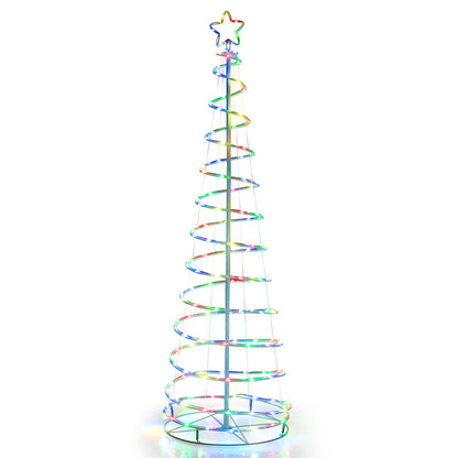 6 ft light up spiral Christmas tree with white star-top and rainbow LEDs DirectDeals on Tampa Home & Garden Store