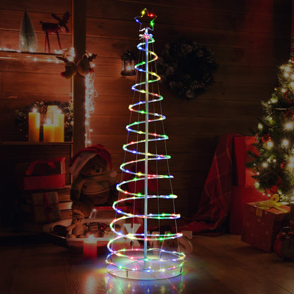 Light Up Spiral Christmas Tree, 6 ft, DirectDeals, white star top, multicolor LEDs on Tampa Home & Garden Store