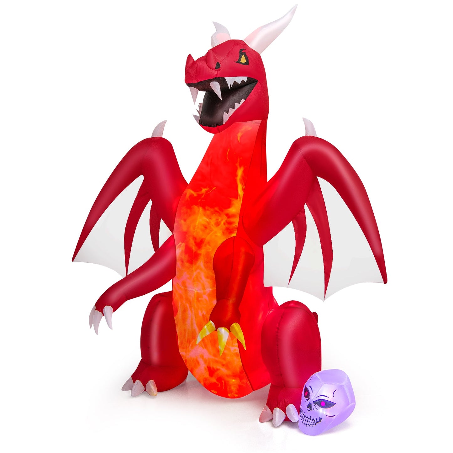 8 ft Halloween red dragon inflatable with wings and flaming belly accents DirectDeals on Tampa Home & Garden Store