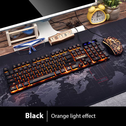 KM320 Keyboard And Mouse Set Waterproof Luminous Keyboard with orange glow by FLIPSTYLEZLLC on Tampa Home & Garden Store