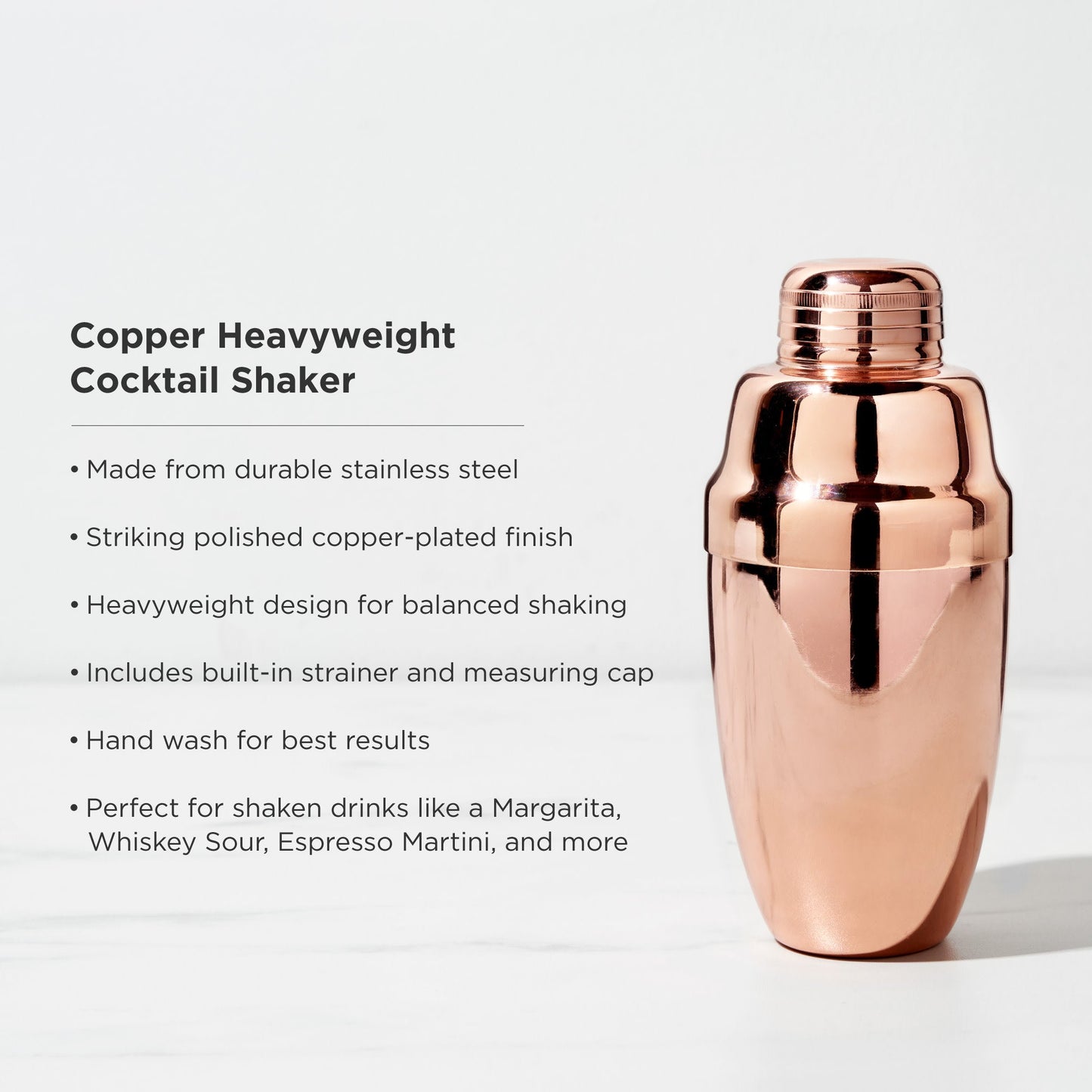Summit Heavyweight Copper Plated Cocktail Shaker