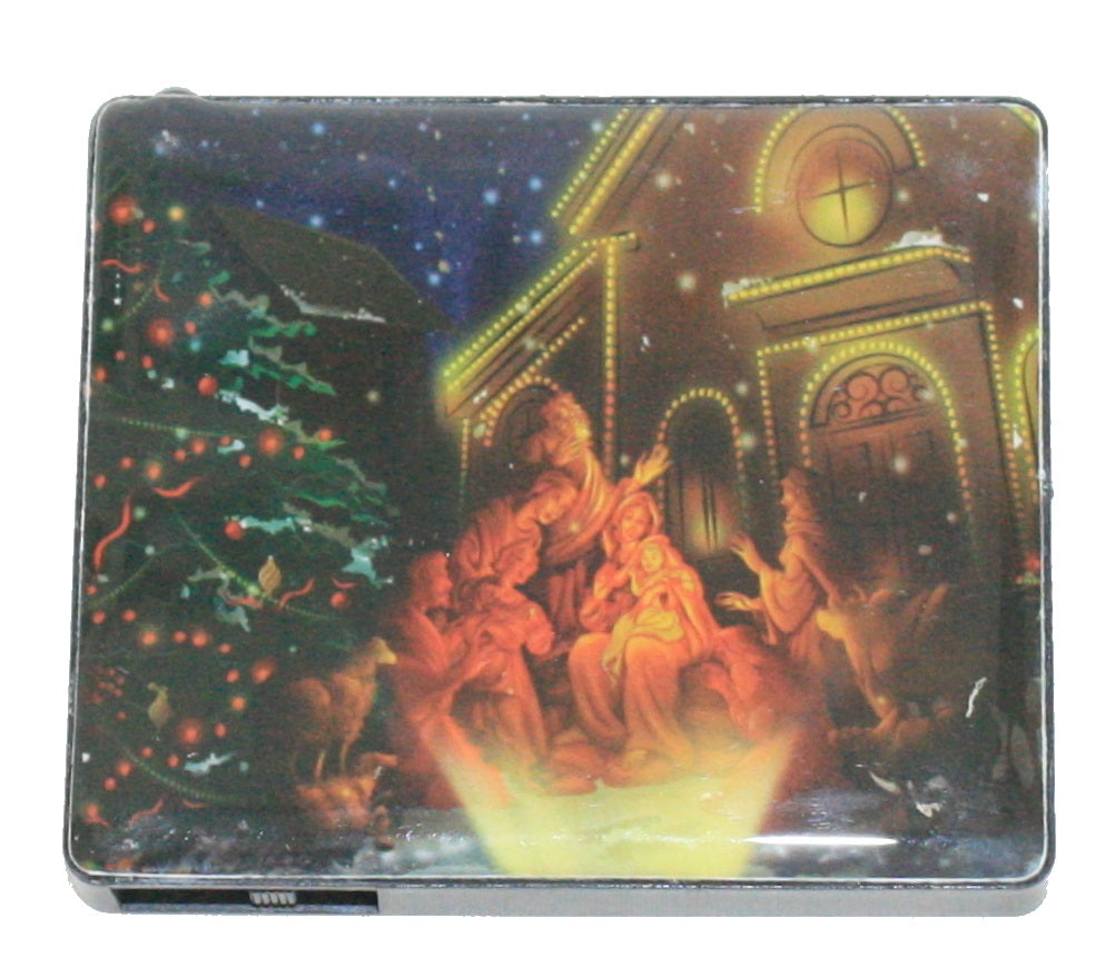 Imán navideño LED - Belén cerca de la iglesia