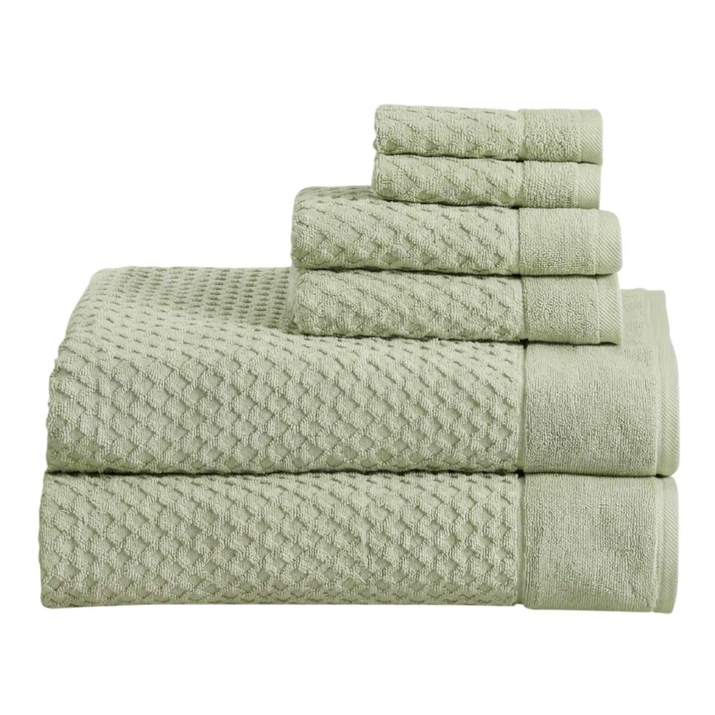 Cotton Diamond Waffle Weave Bath Towel Set