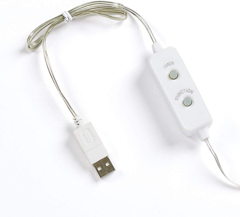 Guirlande lumineuse LED USB blanc chaud flexible - 5,6 m - Contrôleur 10 fonctions