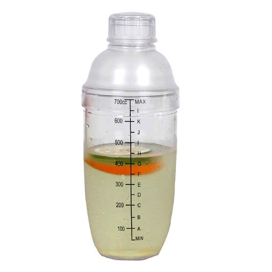 Shaketea cocktail shaker clear plastic with 700cc marks, ergonomic home bar accessory on Tampa Home & Garden Store