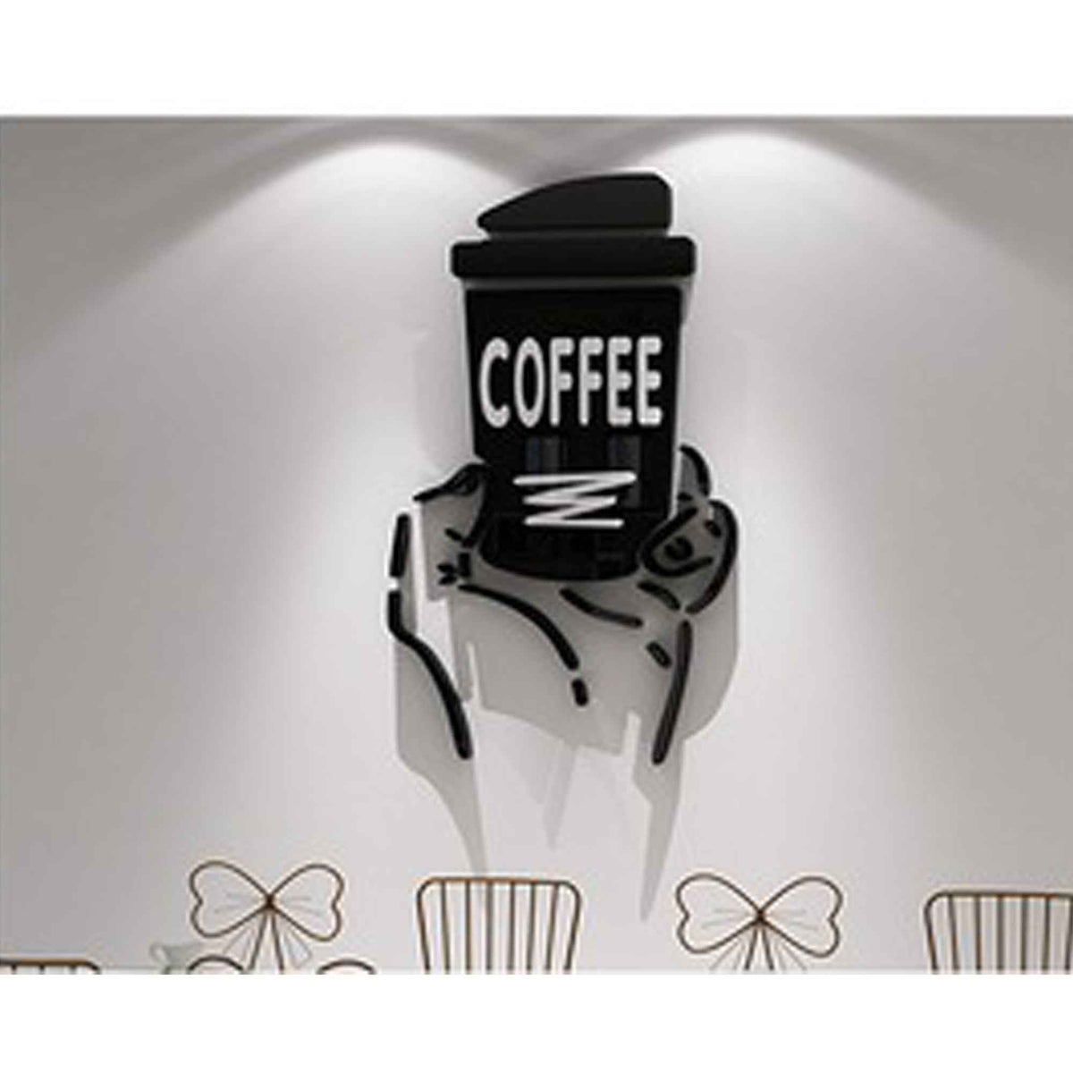 Coffee Wall Art Decor by Shaketea, black and white coffee grinder graphic COFFEE label on Tampa Home & Garden Store