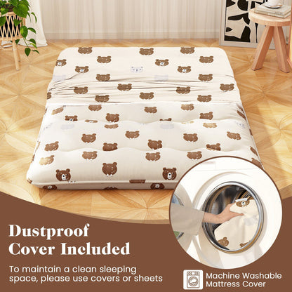 GemGear foldable futon mattress with white bear-print washable cover and carry bag for camping on Tampa Home & Garden Store