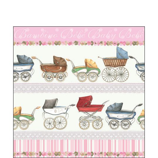 Serviette de cocktail en papier - Bambino - Rose