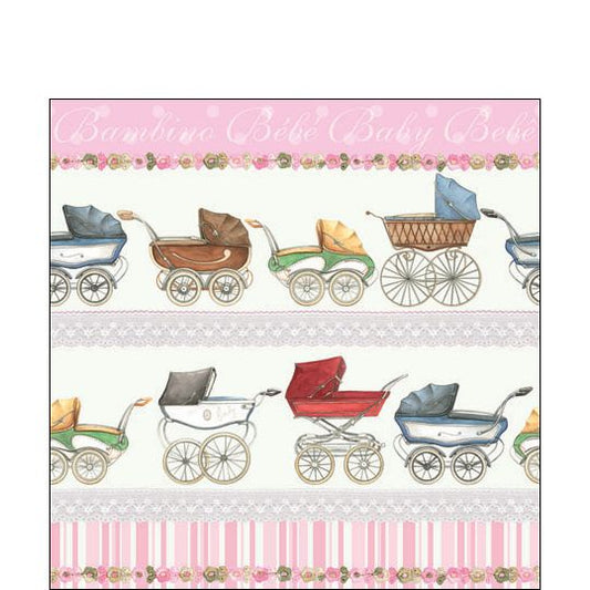 Serviette de cocktail en papier - Bambino - Rose