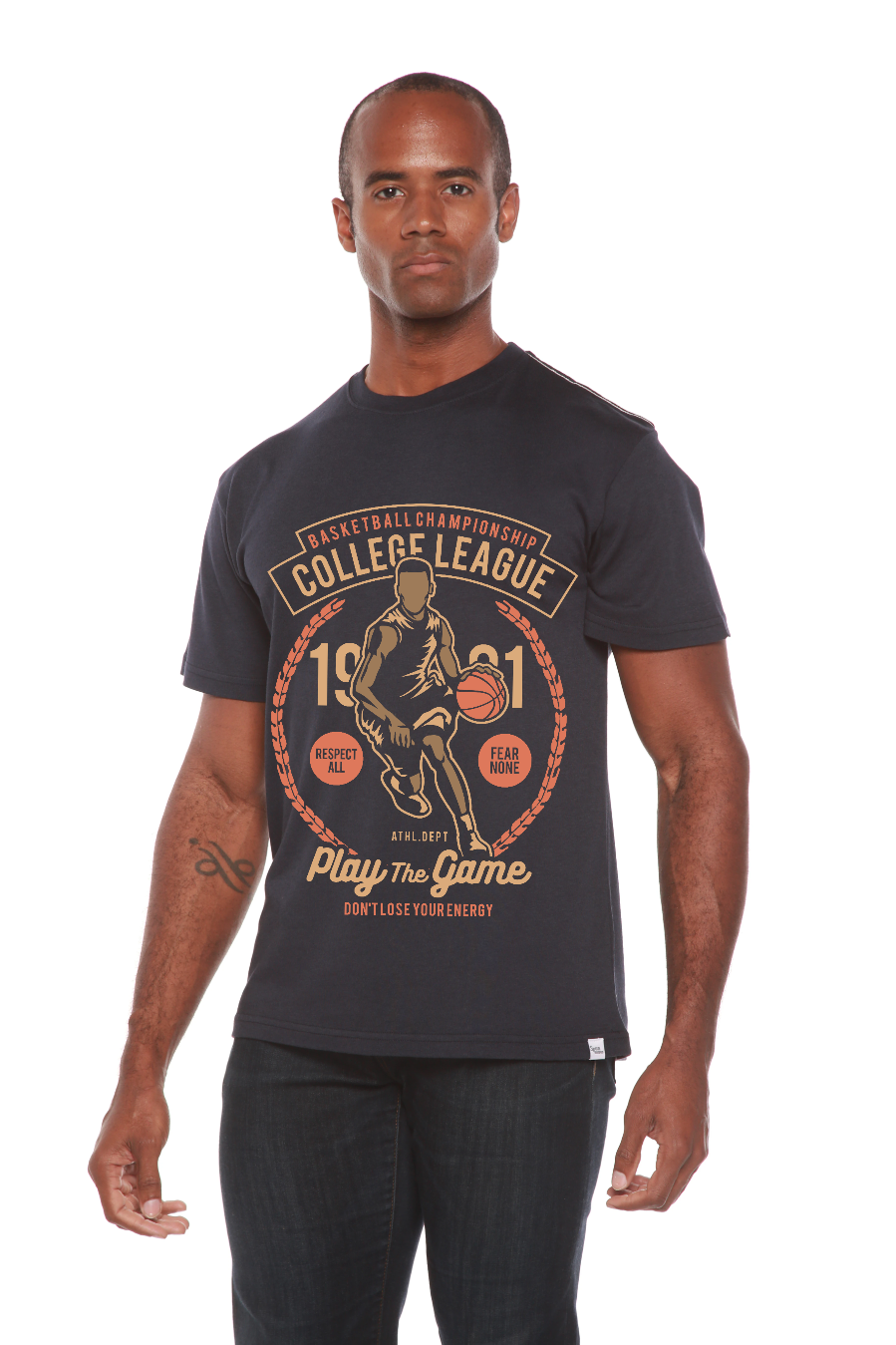 College League men's bamboo viscose/organic cotton short sleeve t-shirt, navy, Spun Bamboo on Tampa Home & Garden Store