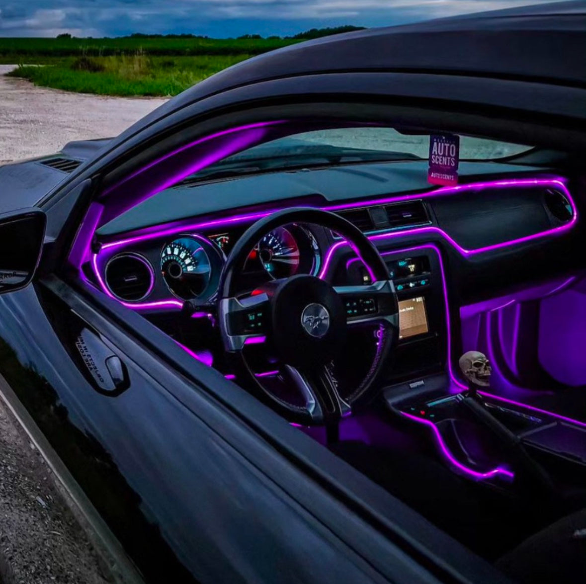 Interior dash trim ambient lighting kit RGB purple glow along dash and center console AutoLEDTech.com on Tampa Home & Garden Store