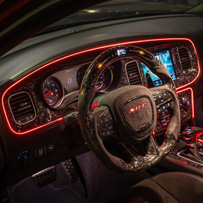 Color-Changing RGB interior dash trim ambient lighting kit AutoLEDTech.com with red dash glow on Tampa Home & Garden Store
