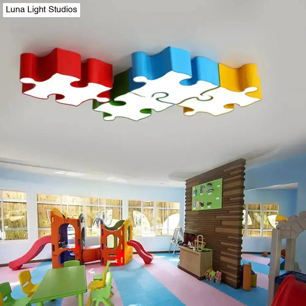 Colorful Jigsaw Puzzles Ceiling Light Kids Room