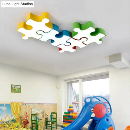 Colorful Jigsaw Puzzles Ceiling Light Kids Room