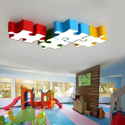 Colorful Jigsaw Puzzles Ceiling Light Kids Room